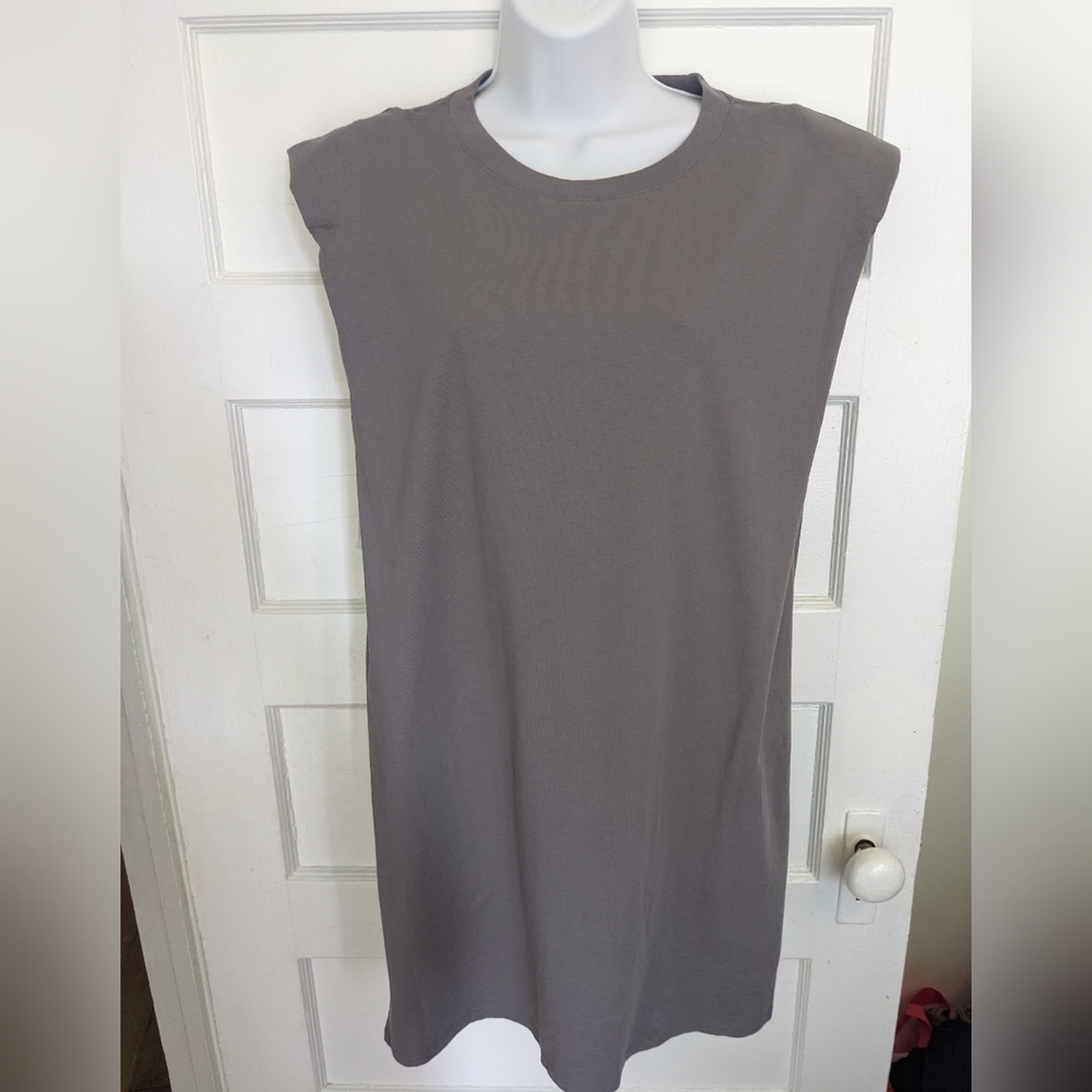 Aritzia Sleeveless Mini Dress in Taupe - Picture 12 of 12